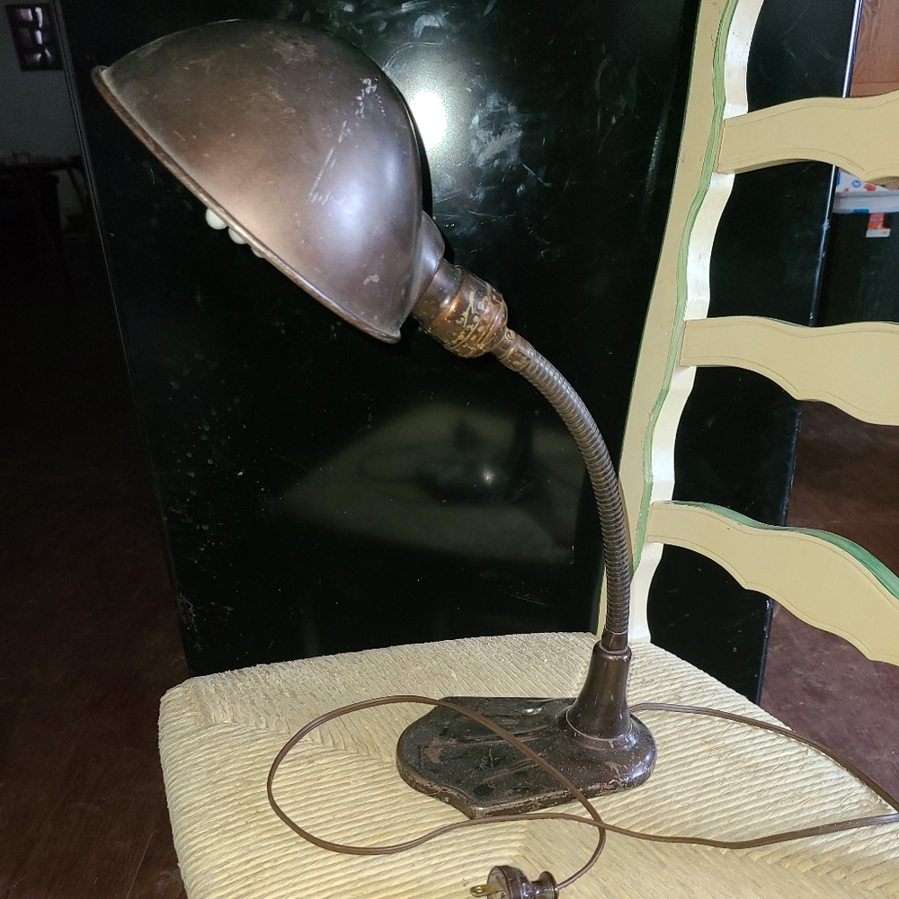 (Rare)Antique Gooseneck Desk Lamp (Working)